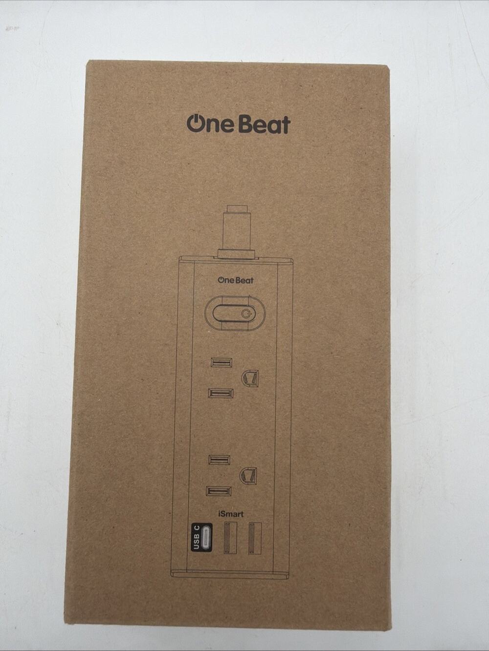 One Beat Power Strip - 2 Outlets, 2 USB Ports, 1 C-Type Port - New